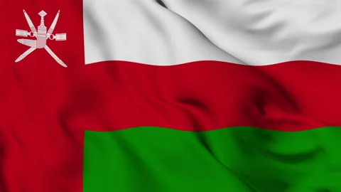 Flag of the Sultanate of Oman fluttering in the wind Stock Footage 139933944