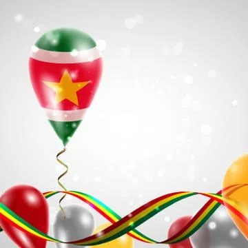 Flag of Suriname on balloon Stock Illustration