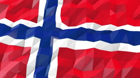 Flag of Svalbard and Jan Mayen 3D Wallpaper Illustration Stock Footage 66415565