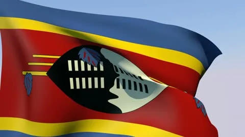 Flag of Swaziland HD Stock Footage 14813152