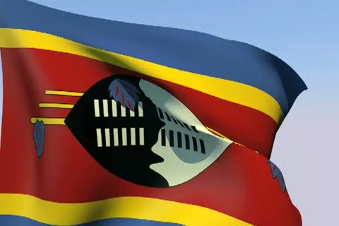 Flag of Swaziland NTSC Stock Footage 14813272