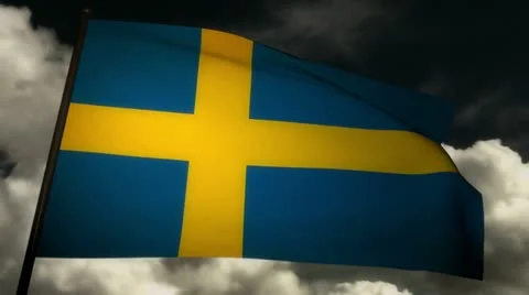 Flag Sweden 02 Stock Footage 11187682