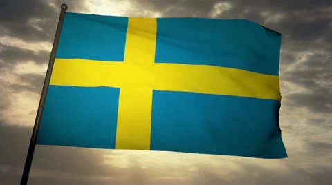 Flag Sweden 05 Video stock 21740421