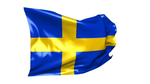Flag of Sweden 06B (HD) Stock Footage 346874