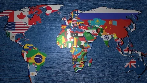 Flag of Sweden on 3d map Stock Footage 74672164