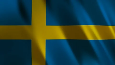 Flag of Sweden, 3D Render Stock Footage 275571372