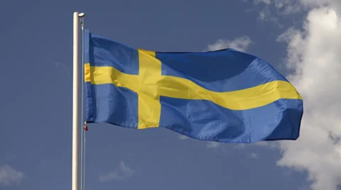 Flag Of Sweden. 4K. Stock-Footage 39157977