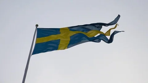 Flag Of Sweden. 4K. Vídeos de archivo 72128912