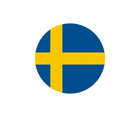 The flag of Sweden in a circle Stock Illustration