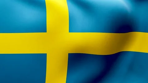 Flag of Sweden flying in the wind Stock Footage 161752419