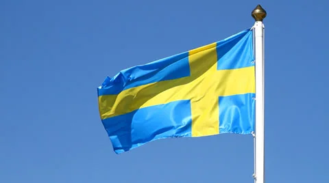 Flag of Sweden Stock Footage 26347291