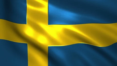 Flag of Sweden Stock Footage 95818236