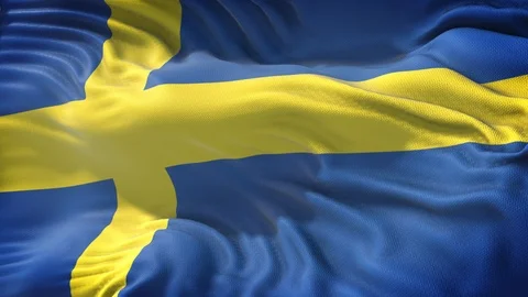 Flag of Sweden Loop Stock Footage 103420247