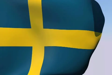 Flag of Sweden NTSC Stock Footage 14813595