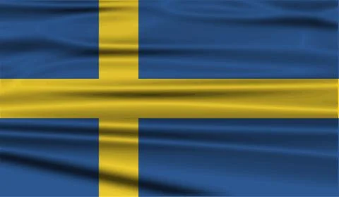 Flag of Sweden with old texture. Vector Illustrazione stock