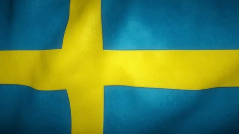 Flag of sweden waving in the wind Stock-Footage 125831297