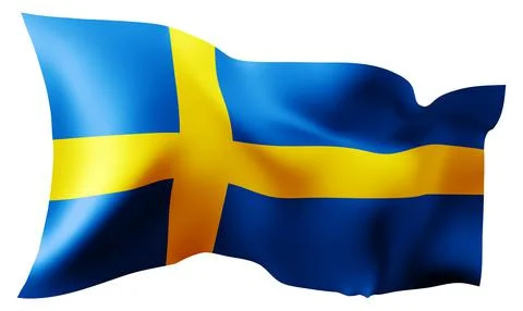Flag of Sweden waving in the wind. イラスト素材