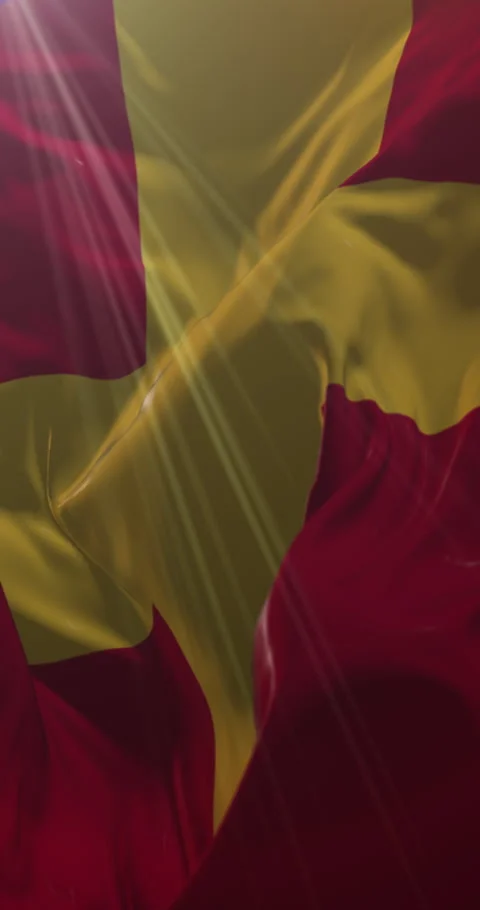Flag of the Swedish-speaking Finns. Loop. 4K Vertical Stock Footage 306046327