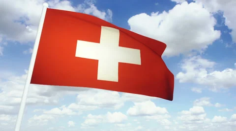 Flag Switzerland 02 Stock Footage 33216439
