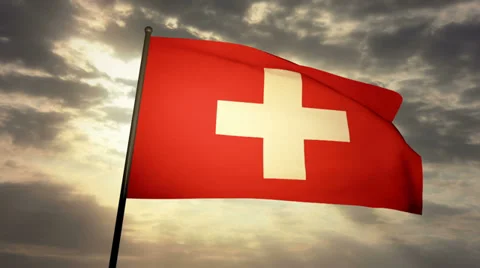 Flag Switzerland 03 Stock Footage 33220455