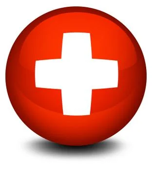 The flag of Switzerland in a ball Stock Illustration
