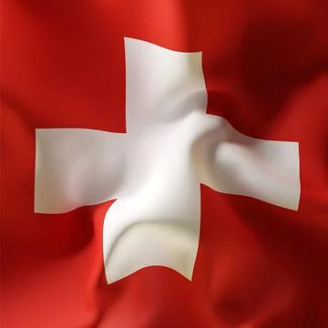Flag of Switzerland. Close-Up Stock Illustration