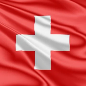 Flag of Switzerland fluttering in the wind in 3D illustration Stock Illustration
