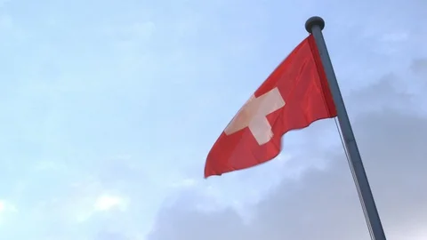 Flag of Switzerland Stock Footage 89342937