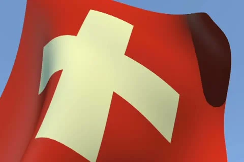 Flag of Switzerland NTSC Stock Footage 14813868