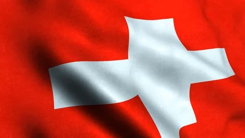 Flag of switzerland waving in wind. Stock Footage 113940034