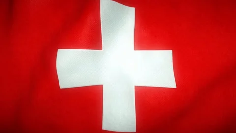 Flag of switzerland waving in the wind Stock-Footage 125831370
