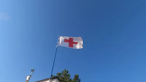Flag symbol flies in the wind. Stock Footage 162748512