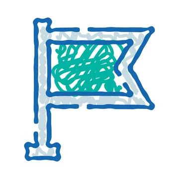 Flag symbol of a tangled path or problem Stock Illustration