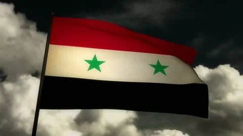 Flag Syria 02 Stock Footage 11394768