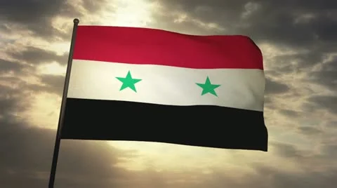 Flag Syria 05 Stock Footage 21743766