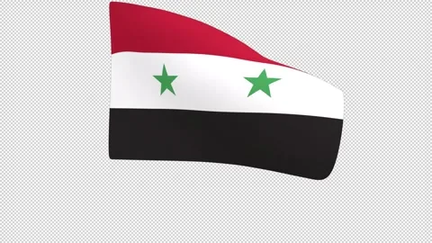 Flag of Syria – 3d render looped with alpha channel Video stock 334913967