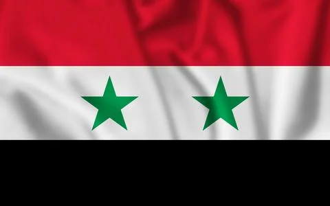 Flag of Syria blowing in the wind. Stock Illustration