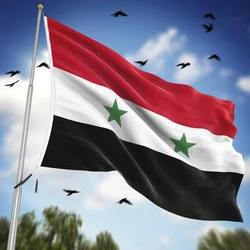 Flag of Syria, This is a computer generated and 3d rendered image Illustrazione stock