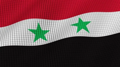 Flag of Syria is developing waves. Looped. Full HD 1080. 스톡 동영상 55158770
