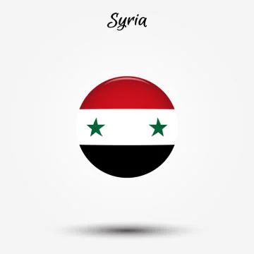 Flag of Syria icon 스톡 일러스트