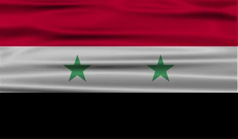 Flag of Syria with old texture. Vector Illustrazione stock