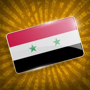 Flag of Syria with old texture. Vector Illustrazione stock