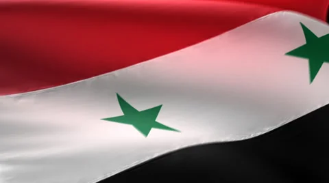 Flag of Syria in perspective. Seamless loop, alpha channel Stock Footage 34745619