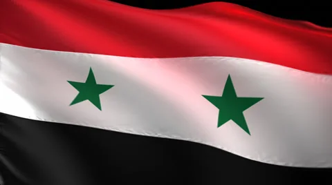 Flag of Syria. Seamless loop, alpha channel Stock Footage 34747612