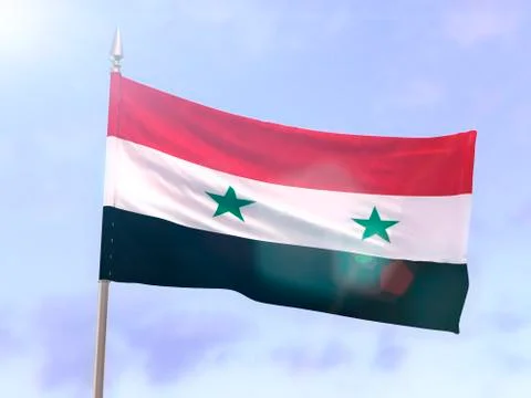Flag of Syria with sun flare Stock Illustration