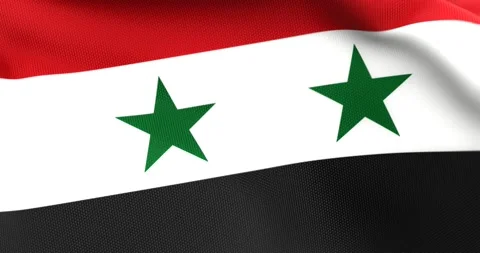 Flag of Syria Waving 3D Animation Close up, 4K UHD 60 FPS Stock Footage 165525006