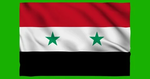 Flag of Syria waving on a samless loop over an easily removable background Stock Footage 98372848