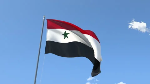 The flag of Syria Waving on the Wind. Stock Footage 50147579