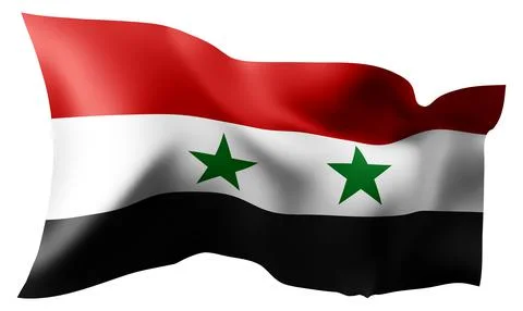 Flag of Syria waving in the wind. Stock Illustration