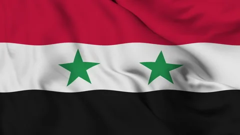 Flag of the Syrian Arab Republic gently waving in the wind Stock Footage 140218921